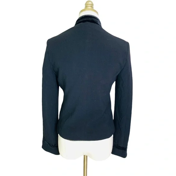 Monsoon sz 4 Black Military Piped Jacket Blazer 3158 - Picture 4 of 11